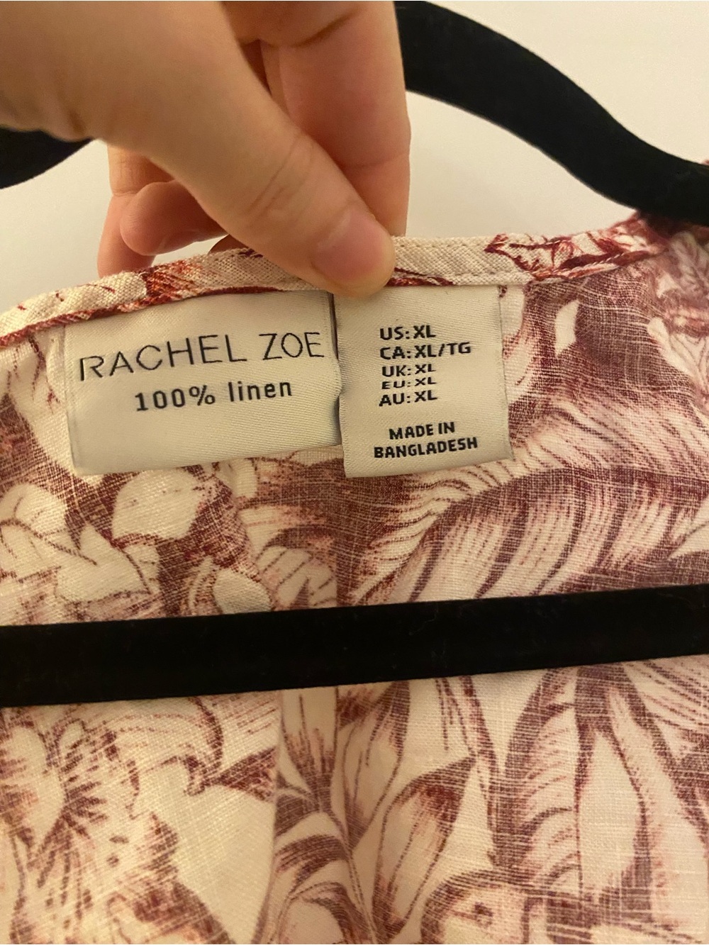 Rachel Zoe Tropical Botanical Print Linen Tank Top XL - Picture 3 of 4